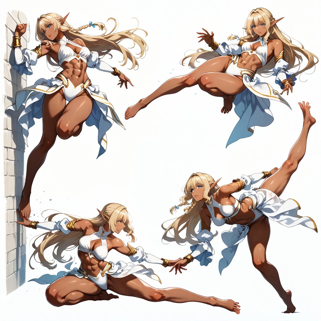 Punching, Highly Varied Action Poses And Angles, Small Breasts Hentai AI Porn