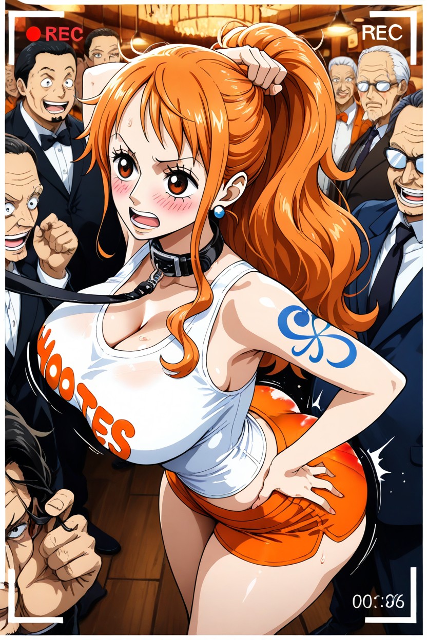 Nami From One Piece, Surprised, Spanked, Hand Print Hentai AI Porn