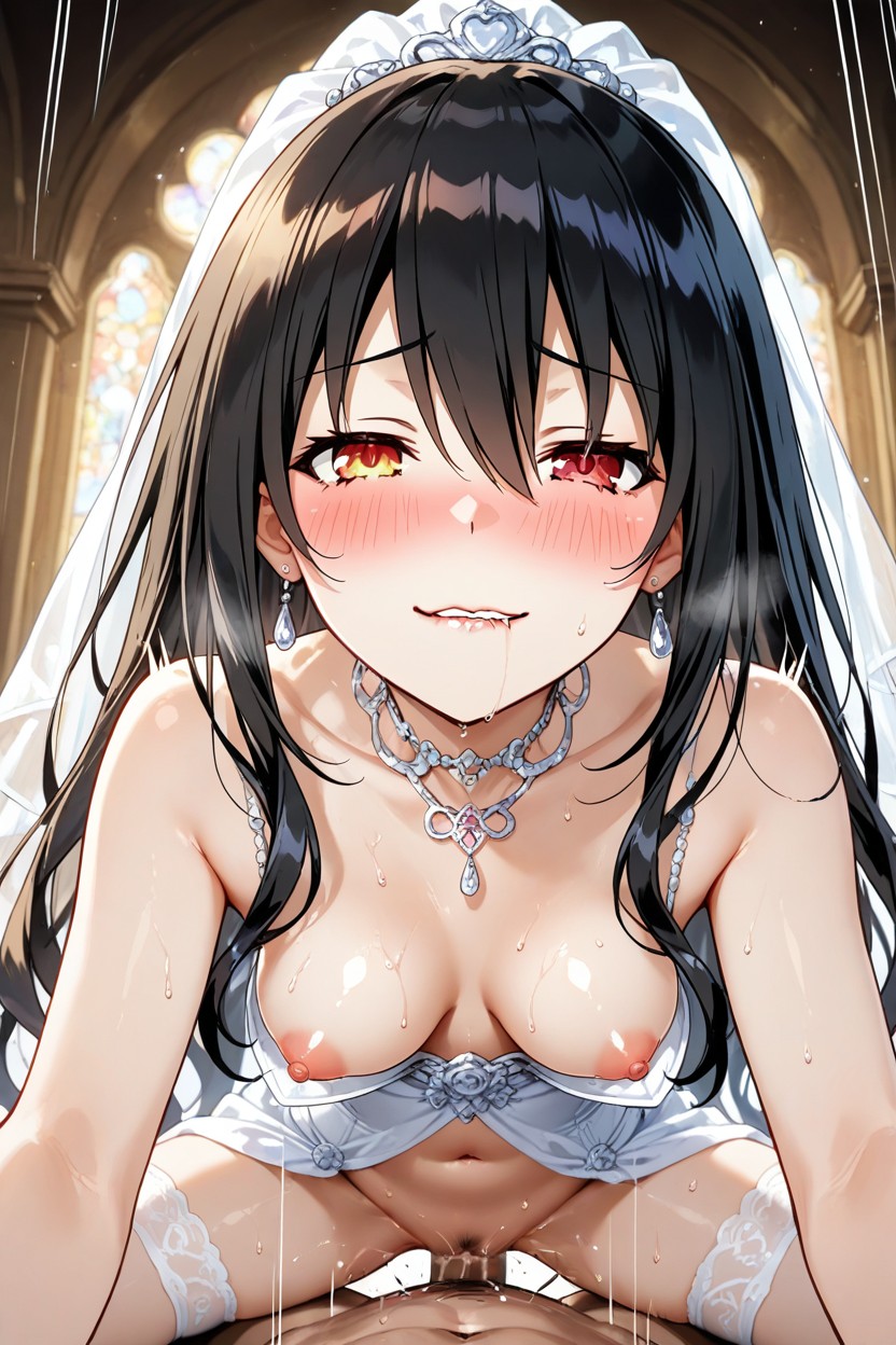 Ultra Detailed, White Garter, Black Eyeshadow Hentai AI Porn