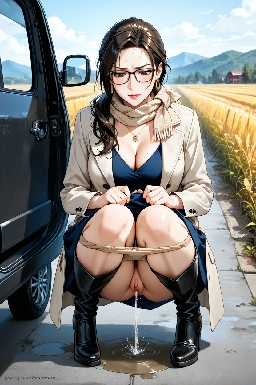 Necklace, Cleavage, Constipated Hentai AI Porn