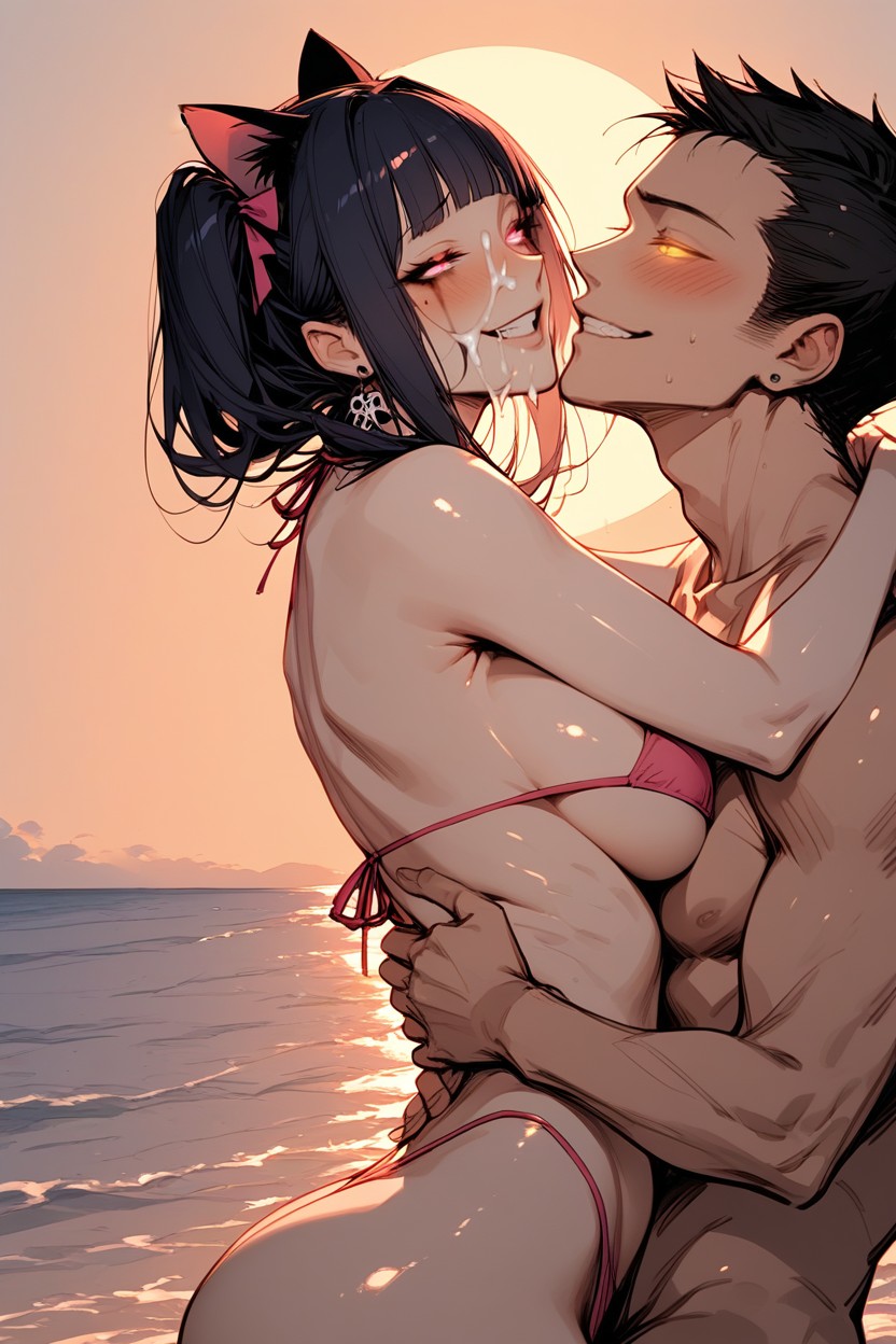 Snatched Waist, Giant Round Perky Tits, Hanabi Hyuuga Fucked Pronebone By Succubus Hentai AI Porn