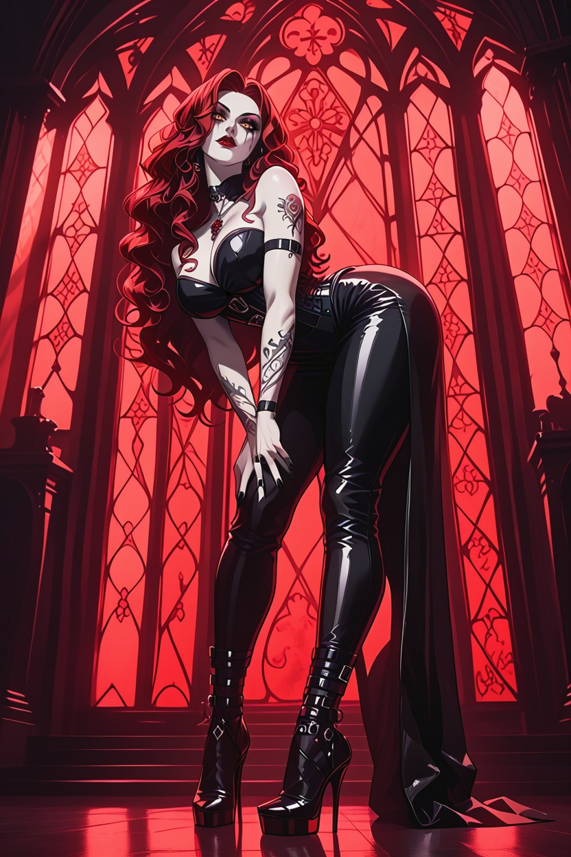 Painterly Shading, And Restrained Seduction, Refined Medieval-fantasy Aesthetic High Heels Hentai AI Porn