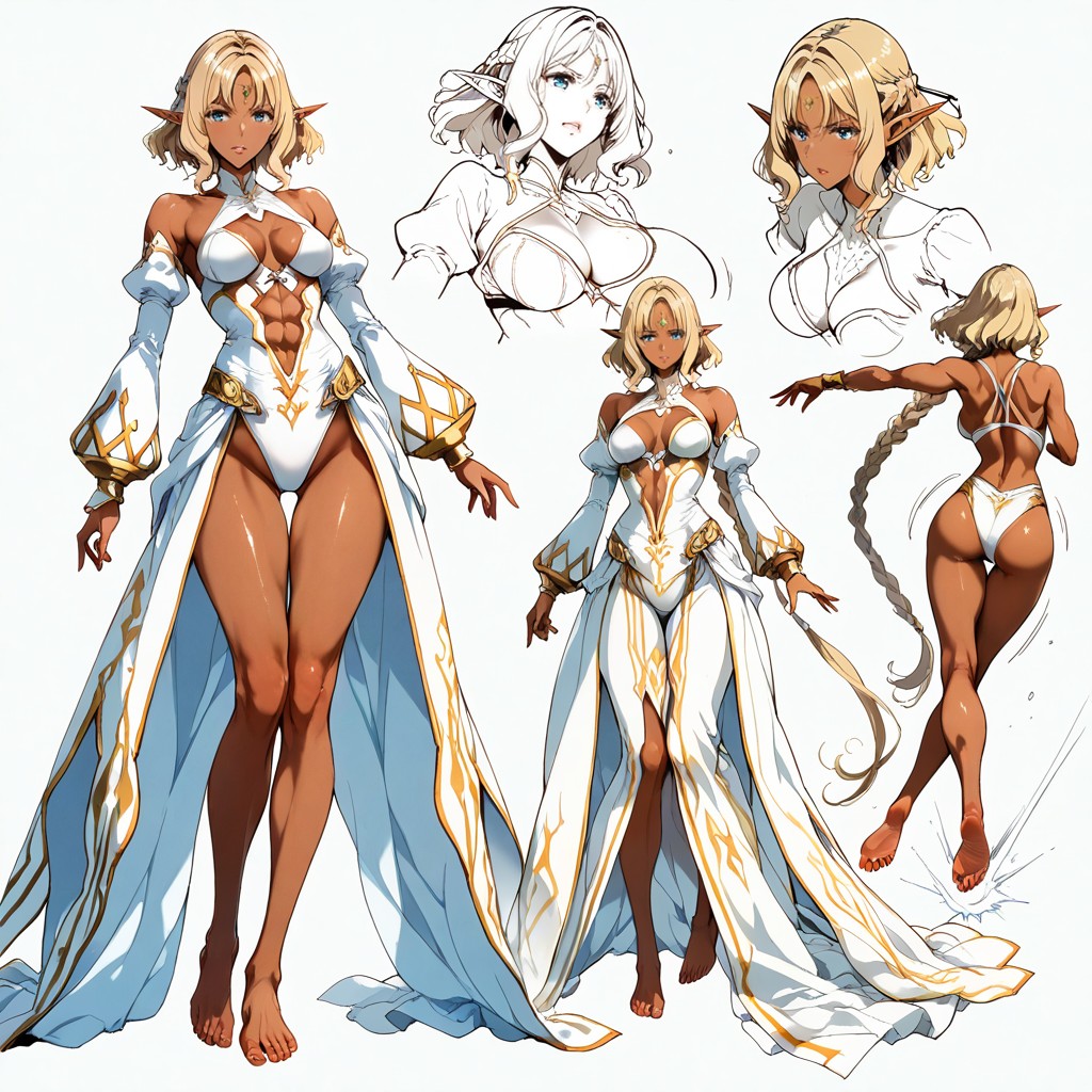 Pechos Pequeños, Wavy Blonde Hair, Futaba Lily Ramses Hentai IA