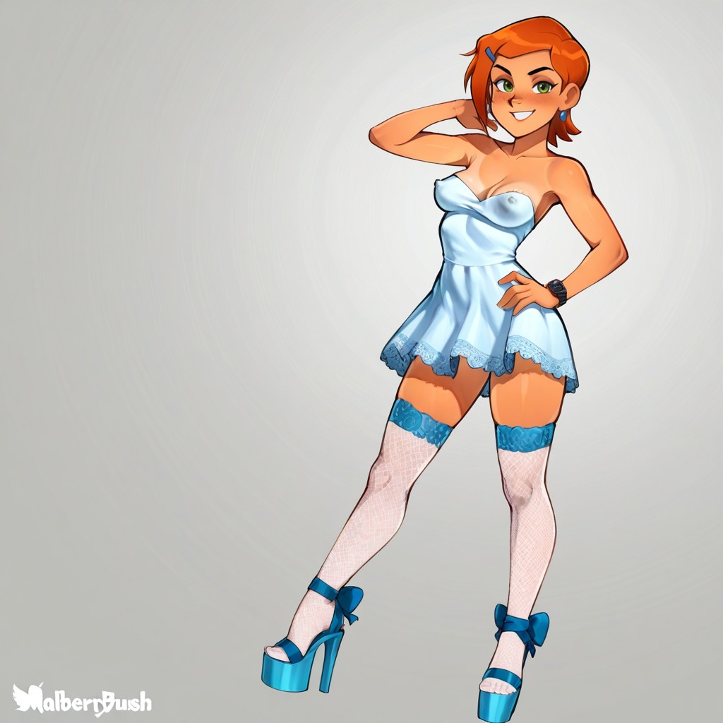 Platform High Heels, Wamudraws Style, Hyper Skin Texture Details Hentai AI Porn