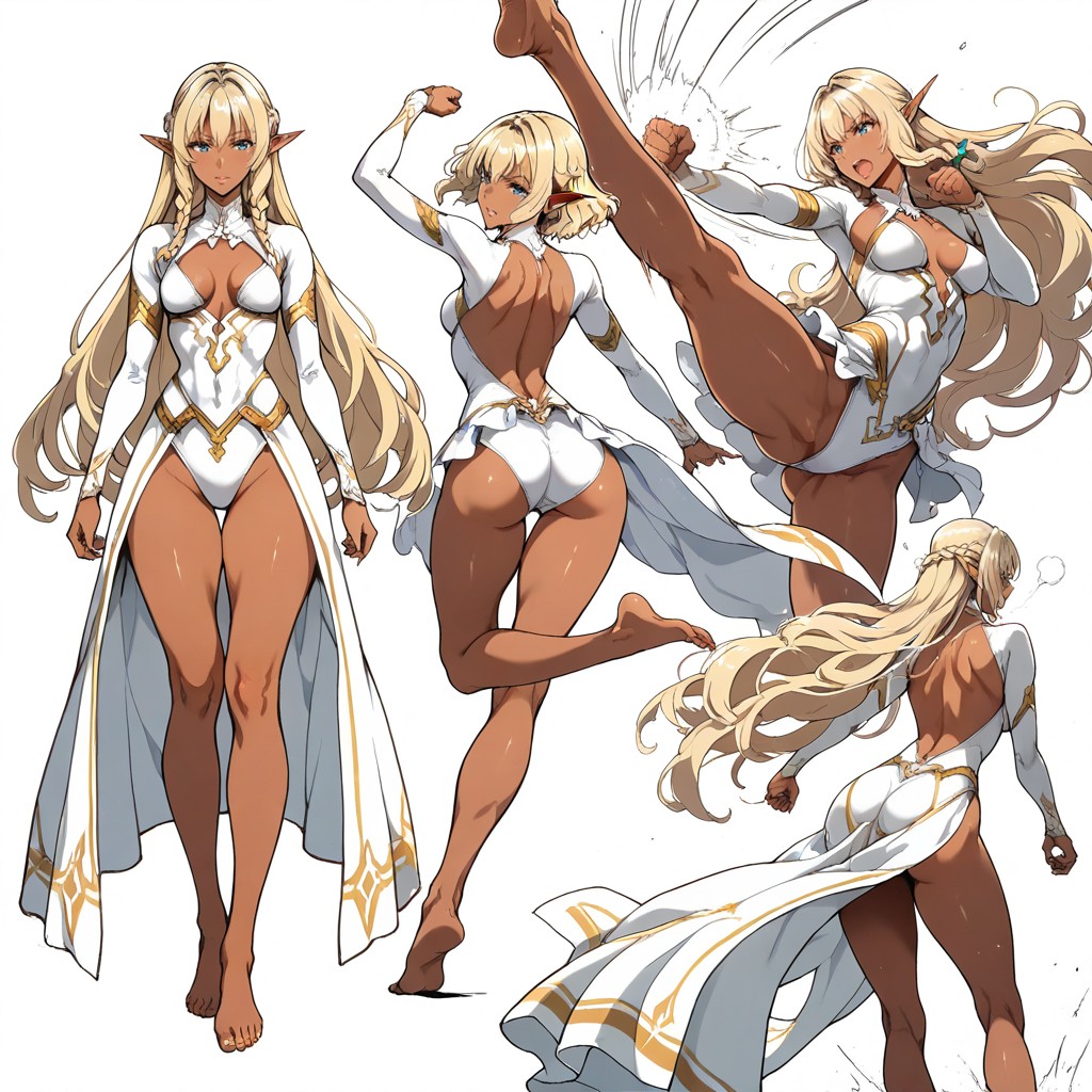 Smooth Knees, Thigh Gap, Asymetric Poses Hentai AI Porn