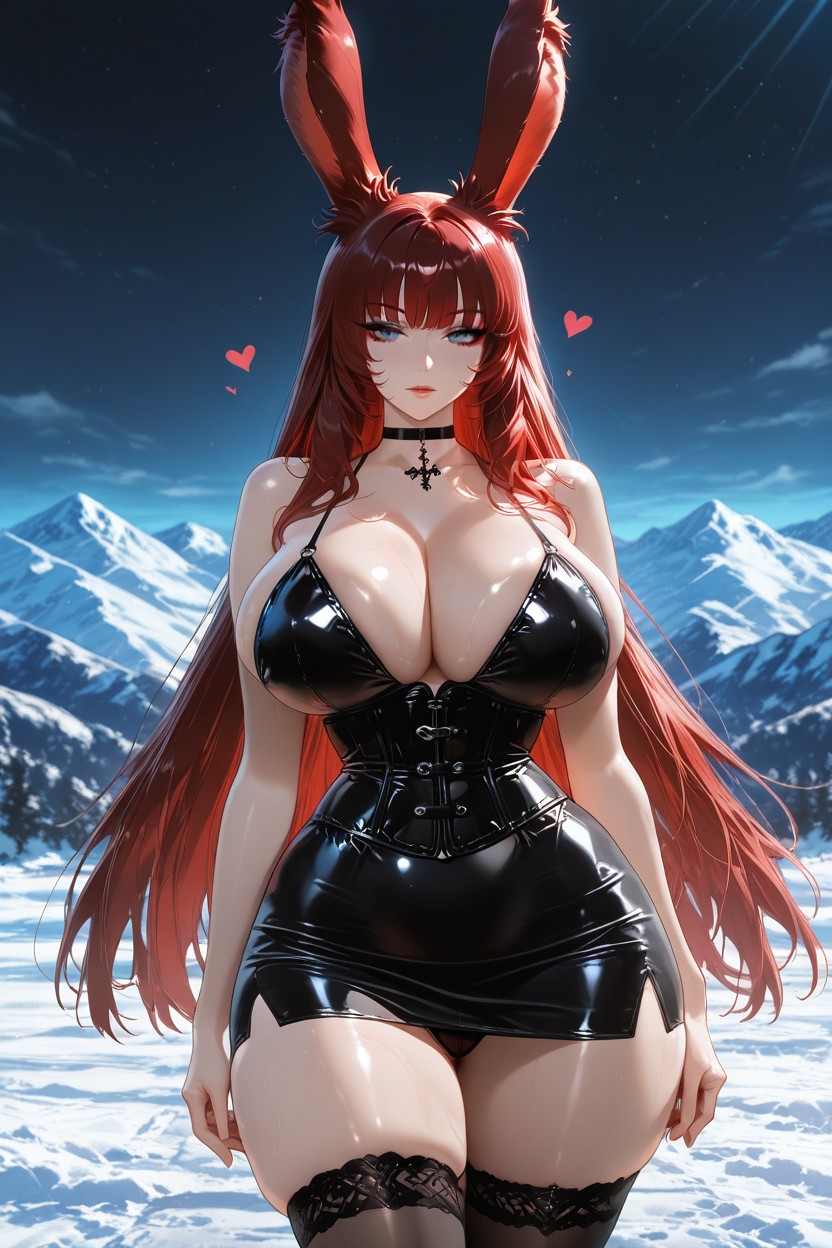 Goth, Shiny Skin, Heart_bikini Hentai AI Porn