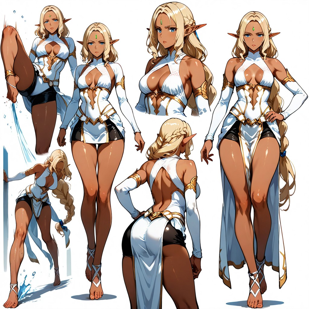 Thigh Gap, 25+, Dark Skin Elf Hentai IA