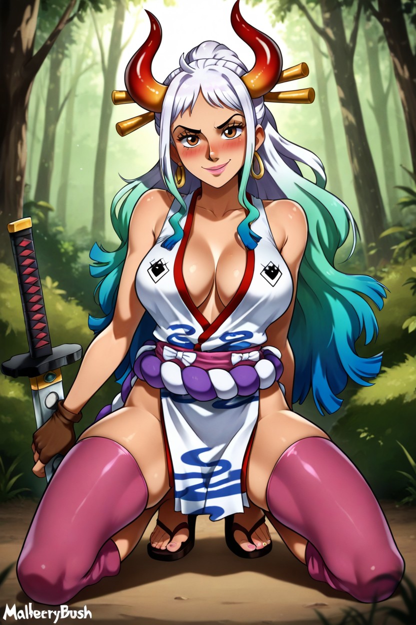 Cleavage, Forest, 長髮 AI黃漫