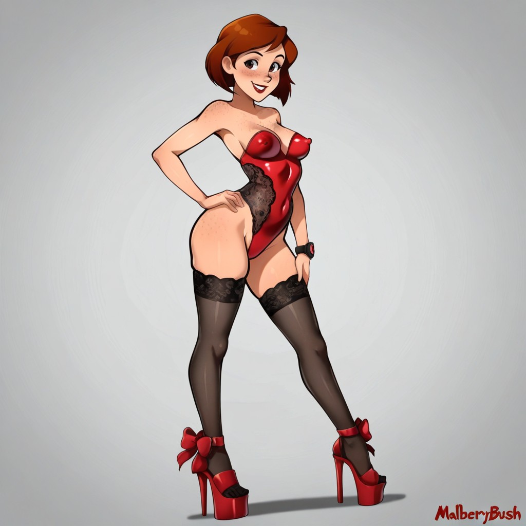 Hyper Skin Texture Details, Lace Stockings, Solo Hentai IA pornografia