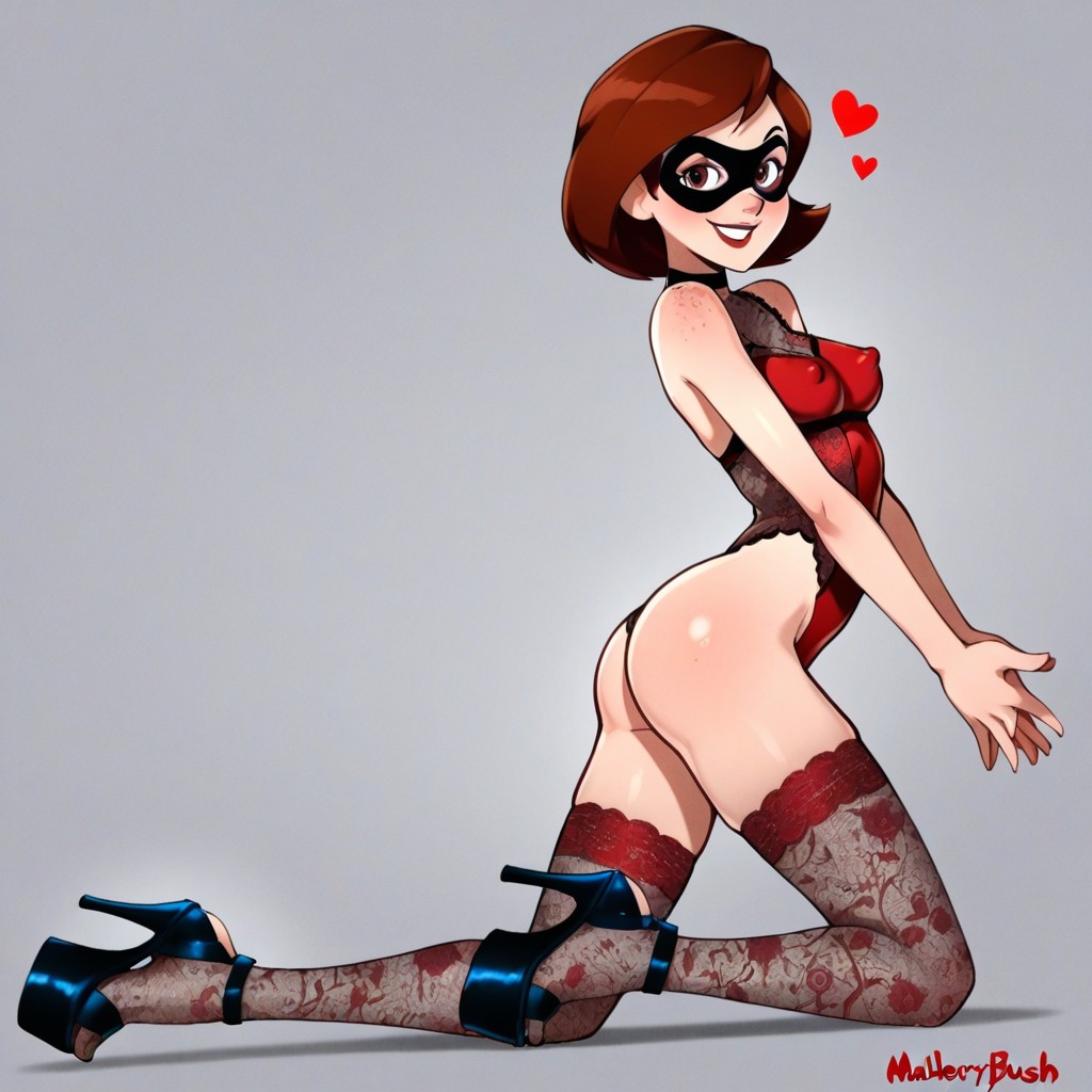 Brunette, Helen Parr Is A Sexy Lewd Woman, Sandal Straps Hentai AI Porn