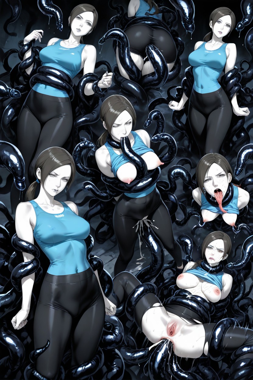 Monochrome Eyebrows, Tentacle Anal, Exposed Pussy 헨타이 AI 포르노