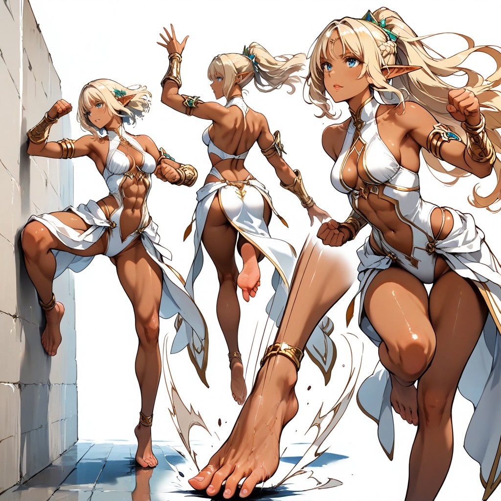 Asymetric Poses, Capoeira Poses, Highly Varied Action Poses And Angles Porno IA Hentai
