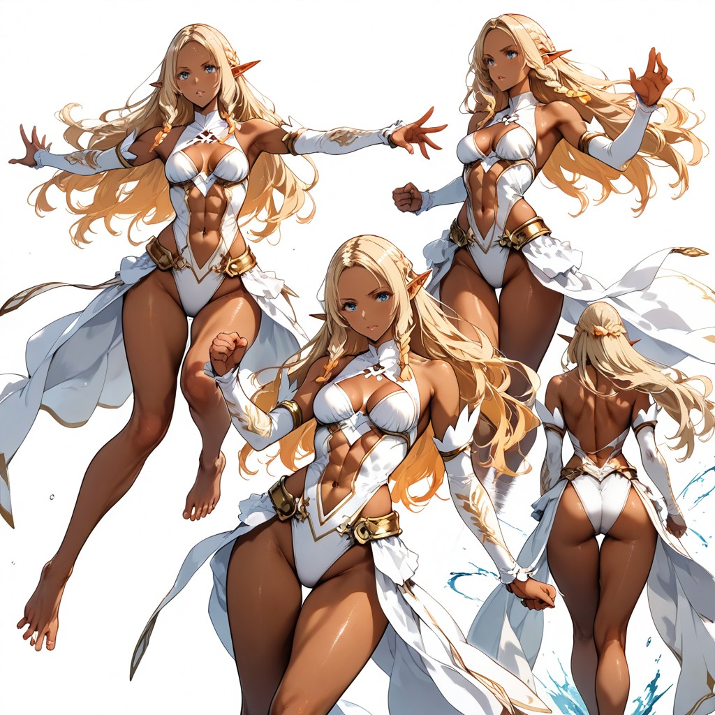 Dark Skin Elf, Emerald, Highly Varied Action Poses And Angles Porno IA Hentai