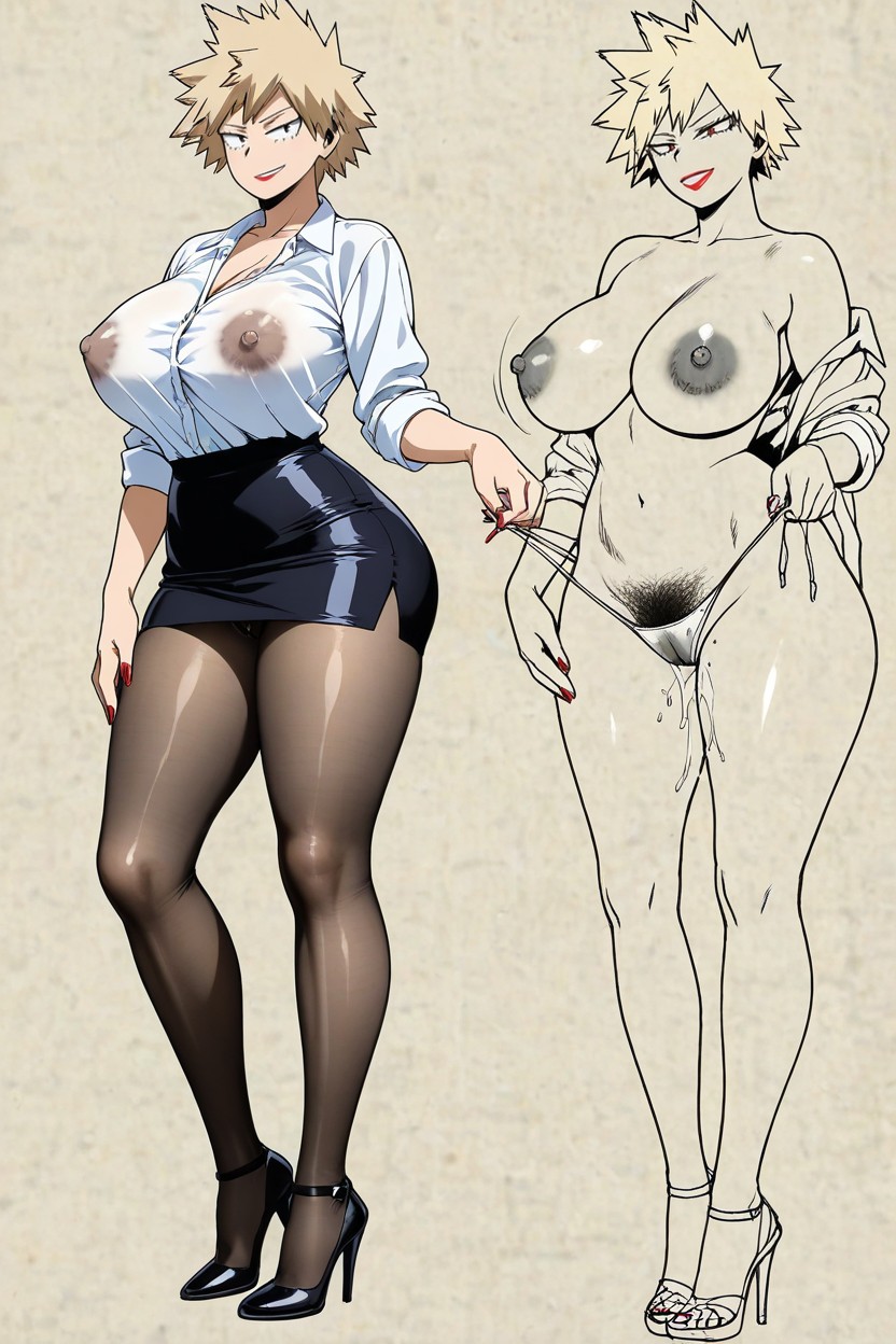 Red Lipstick, 25+, Undressing Panties AI黃漫