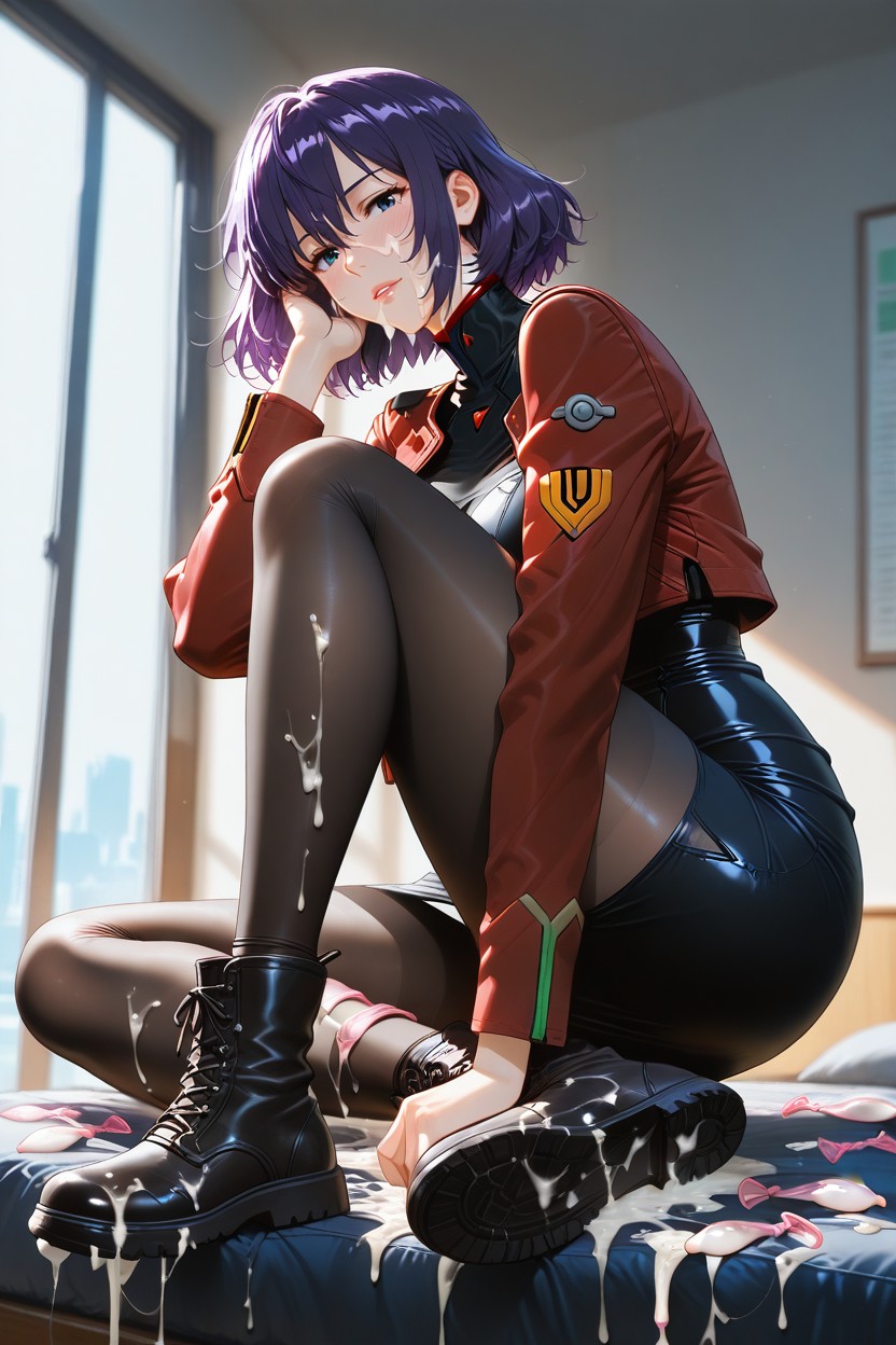 Boot Soles Facing Towards Viewer, No Armor Elements, Confident Adult Anime Style ヘンタイAIポルノ