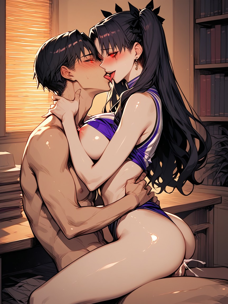 Black Hair On Outside Pink On Inside, Study Room Background, Hourglass Body Porno IA Hentai