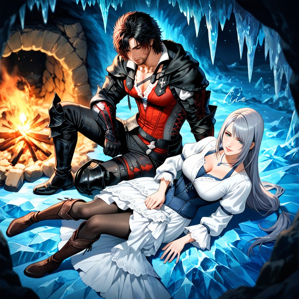 Calves Visible, Legs Extended, Woman Is Jill Warrick From Final Fantasy Xvi Хентай AI порно