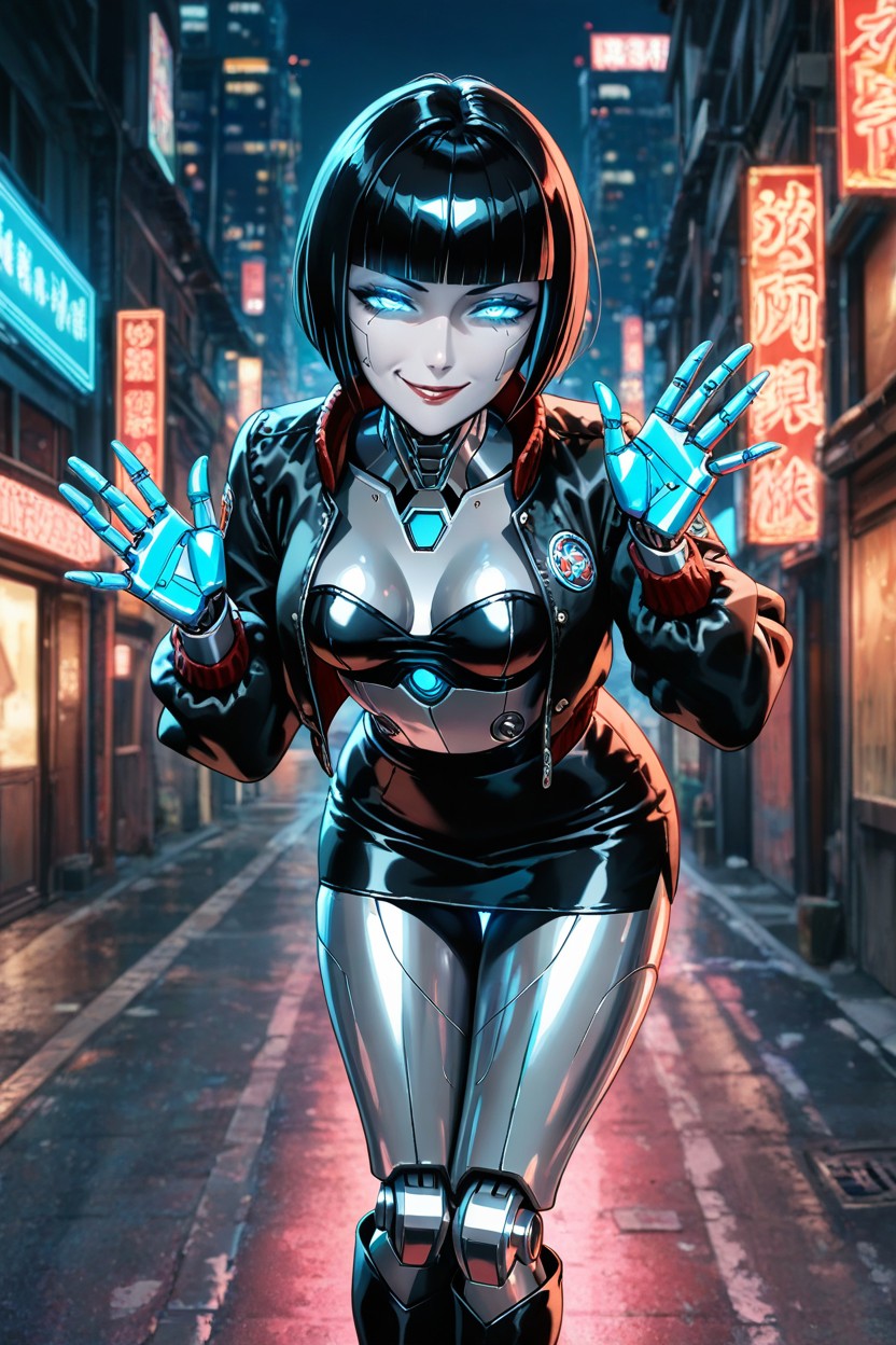 Synthetic Black Hair, High Resolution, Ojos Brillantes Hentai IA