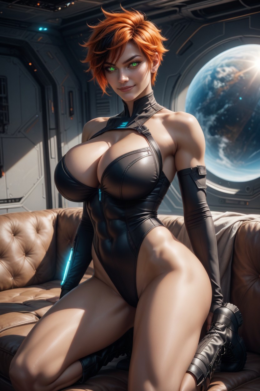 Cinematic Photorealistic Style, Green Eyes, Realistic Proportions Hentai AI Porn