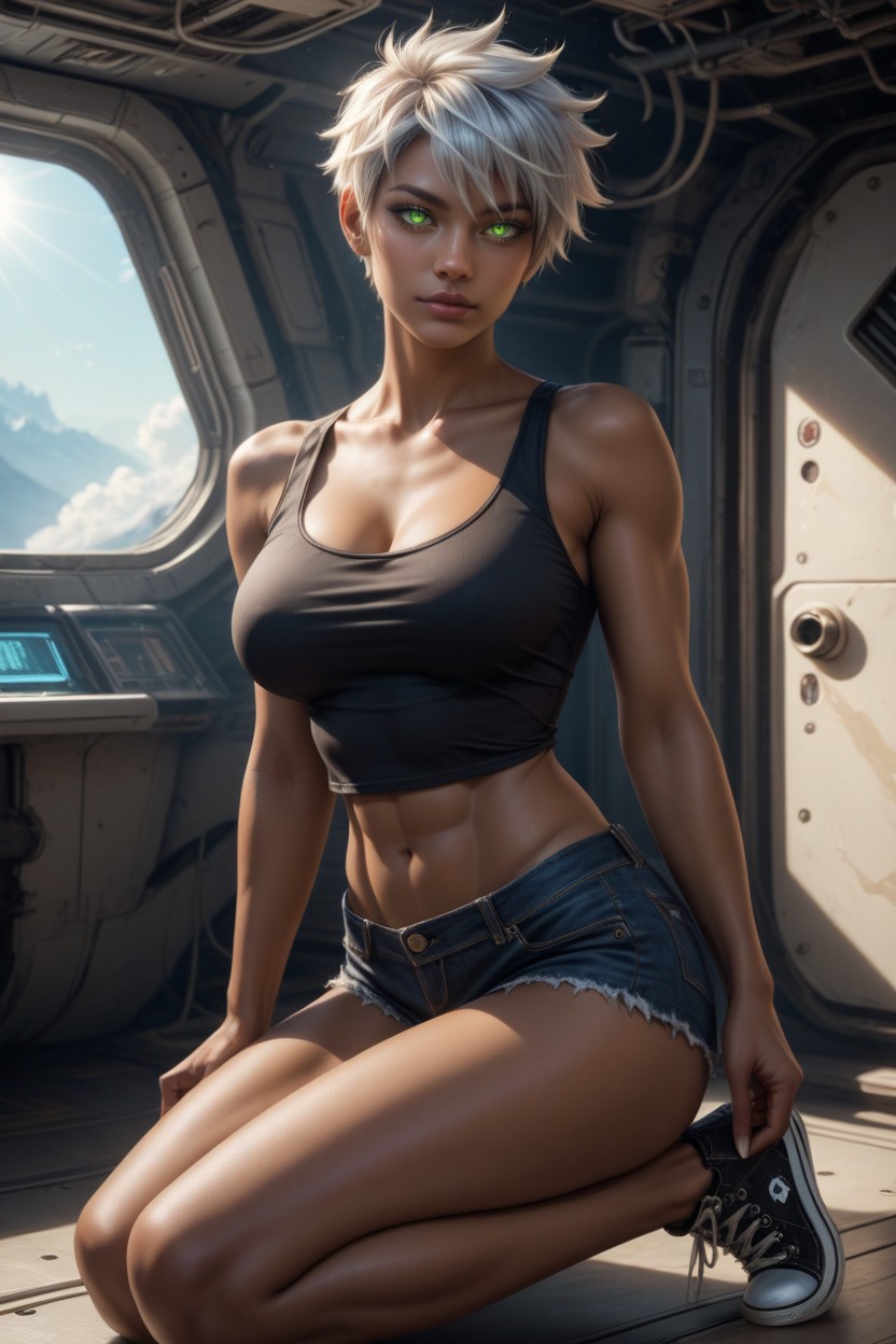 Detailed Face, Natural Lighting, Very Short Hair Hentai AI Porn