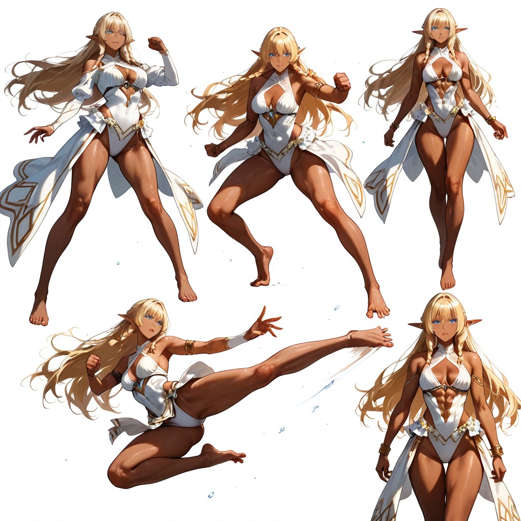 Wavy Blonde Hair, Punching, Petite Poitrine Porno IA Hentai
