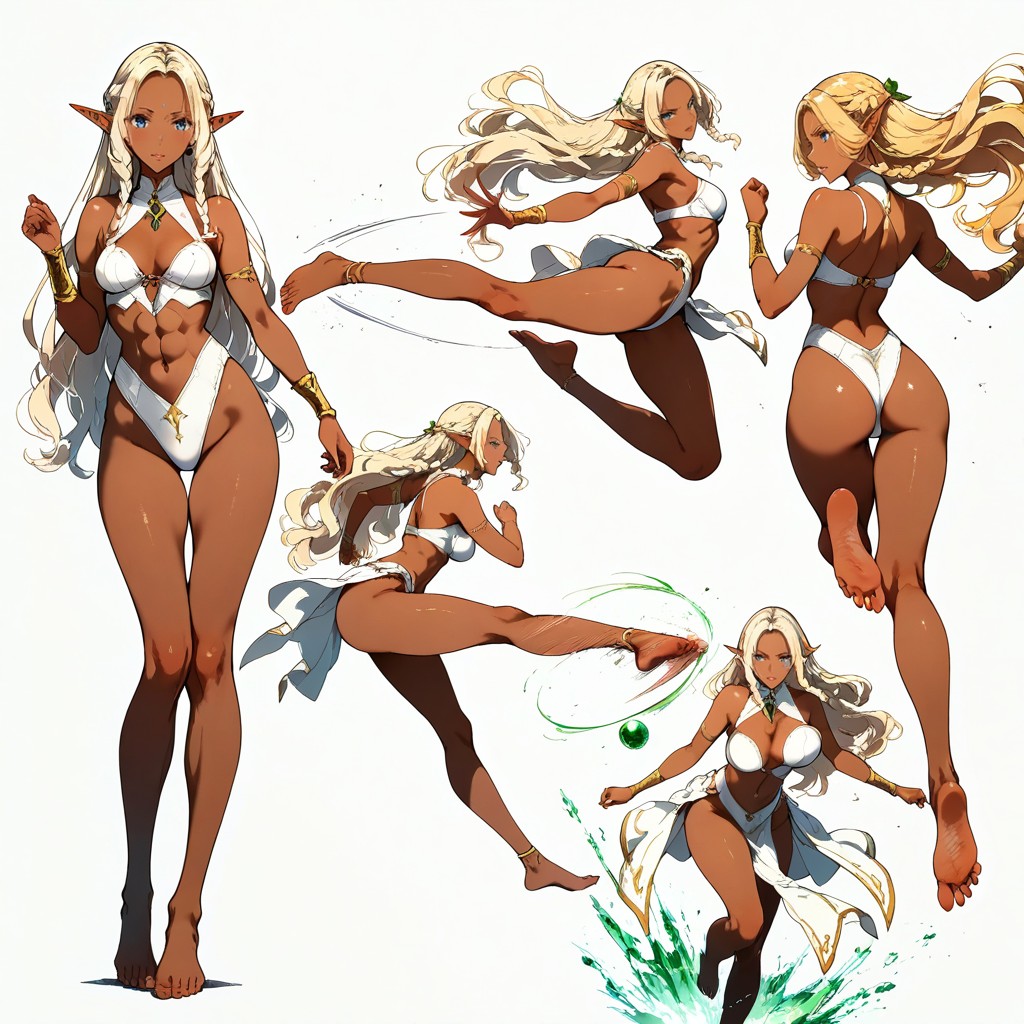 Full Lips, Hyper Reduced Ribcage And Thigh Thickness, Asymetric Poses Porno IA Hentai