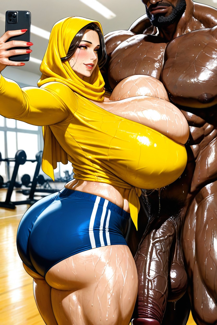 Side View, Sweating, A Black African Man Hentai AI Porn