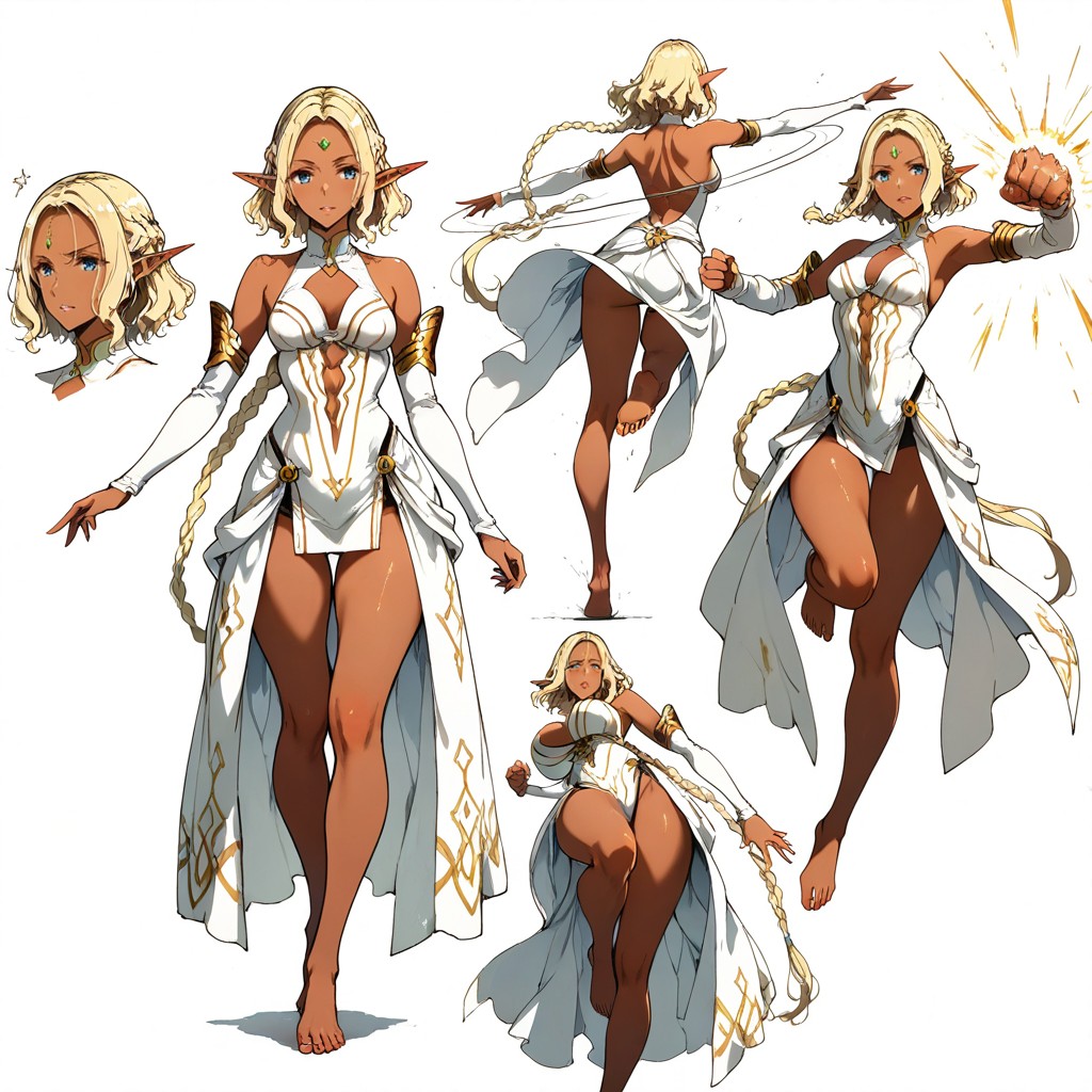 Panic, Each Pose Is Unique, Wavy Blonde Hair 헨타이 AI 포르노