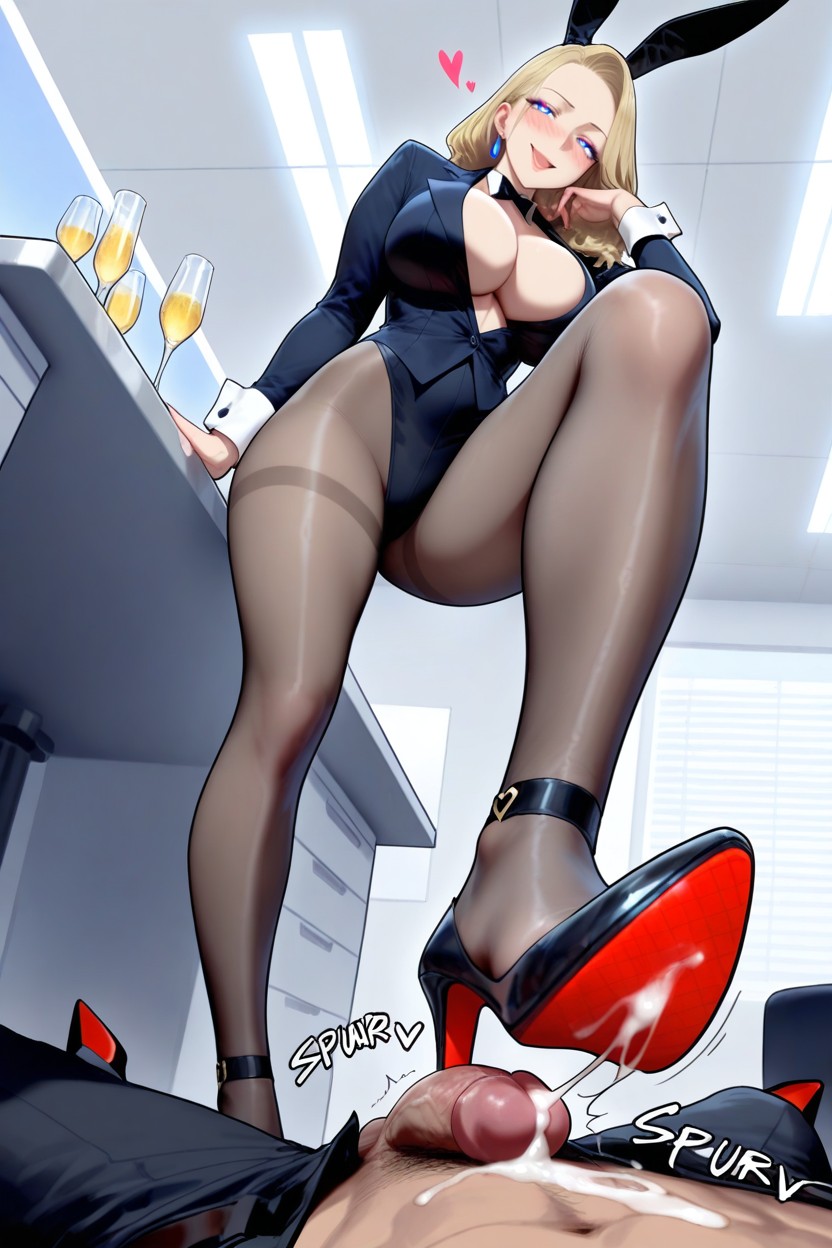 Boob Cleavage, Footjob With Heels, Heeljob Porno IA Hentai