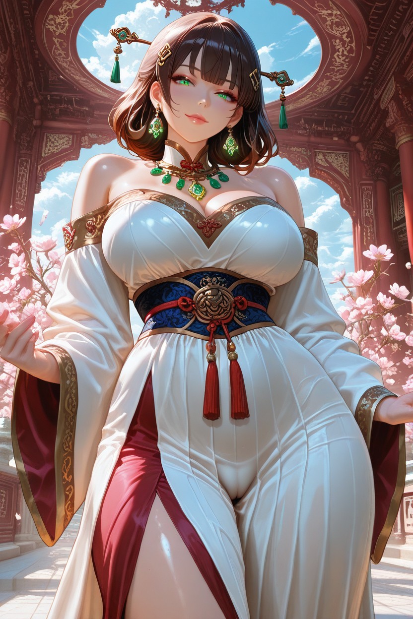 Cinematic Lighting, Bright Almond-shaped Eyes Sparkling With Intelligence, Soulever La Jupe Porno IA Hentai