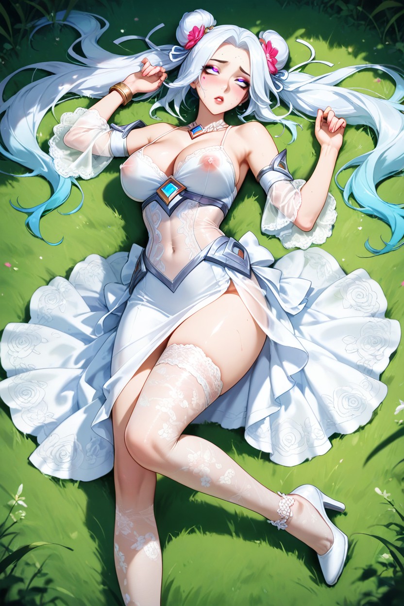 White Hair, 25+, 半閉的眼睛 AI黃漫