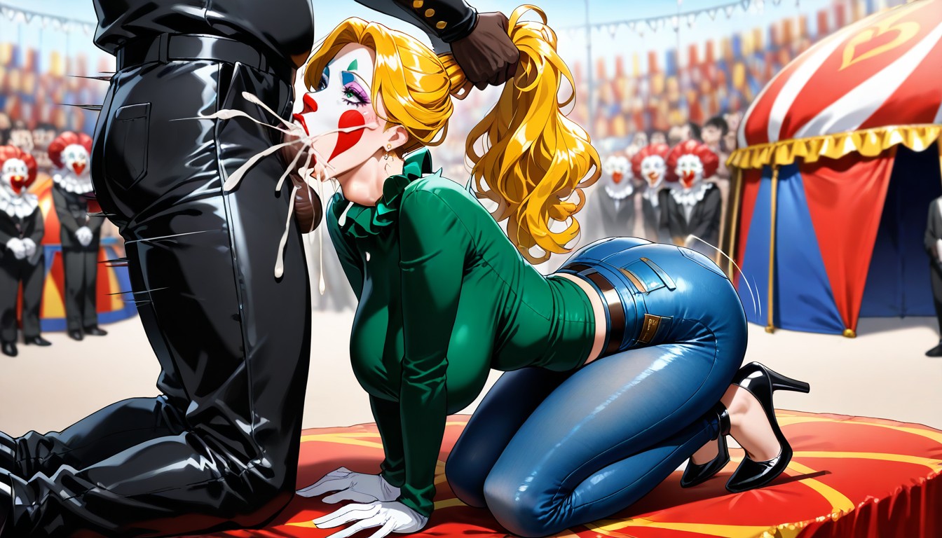 Woman In Tight Jeans, And Heels, Thick Hair Porno IA Hentai