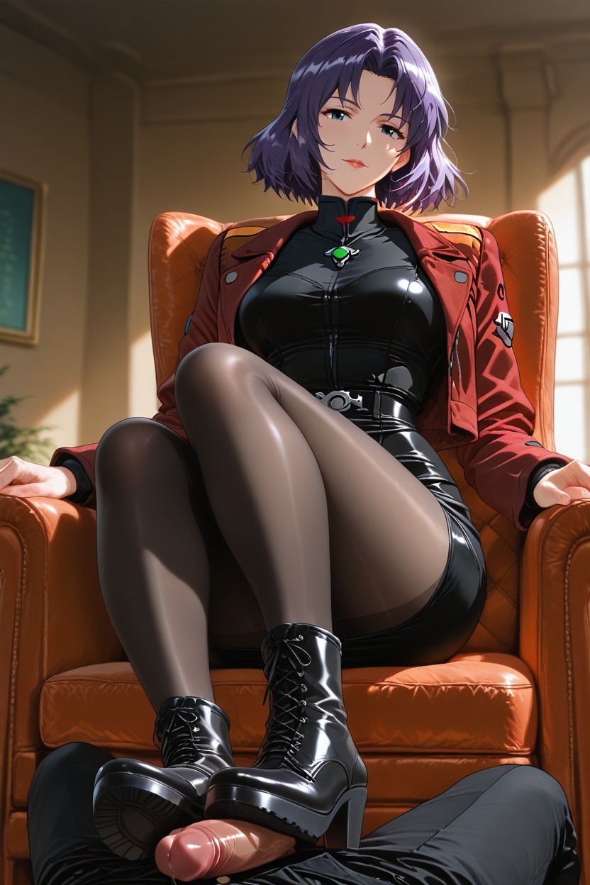 Jacket Worn Open, Lay Back, Subtle Futuristic Tailoring Hentai AI Porn