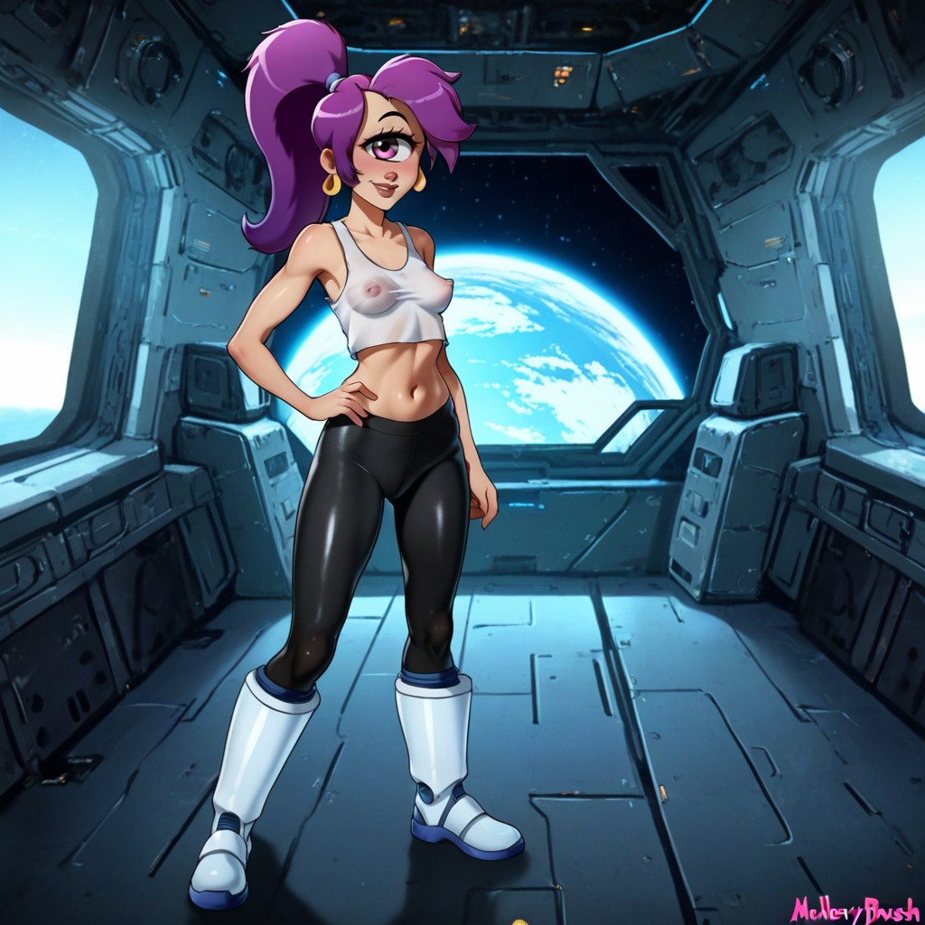 Textured Clothing, Matte Black Leggings, Cyclops Female Porno IA Hentai