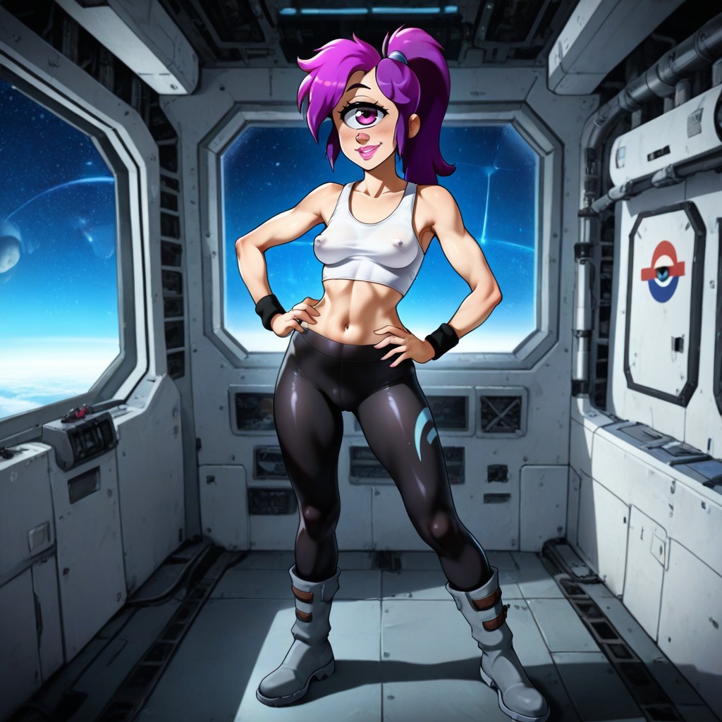 Hard Nipples, Turanga Leela From Futurama, Toned Stomach Porno IA Hentai
