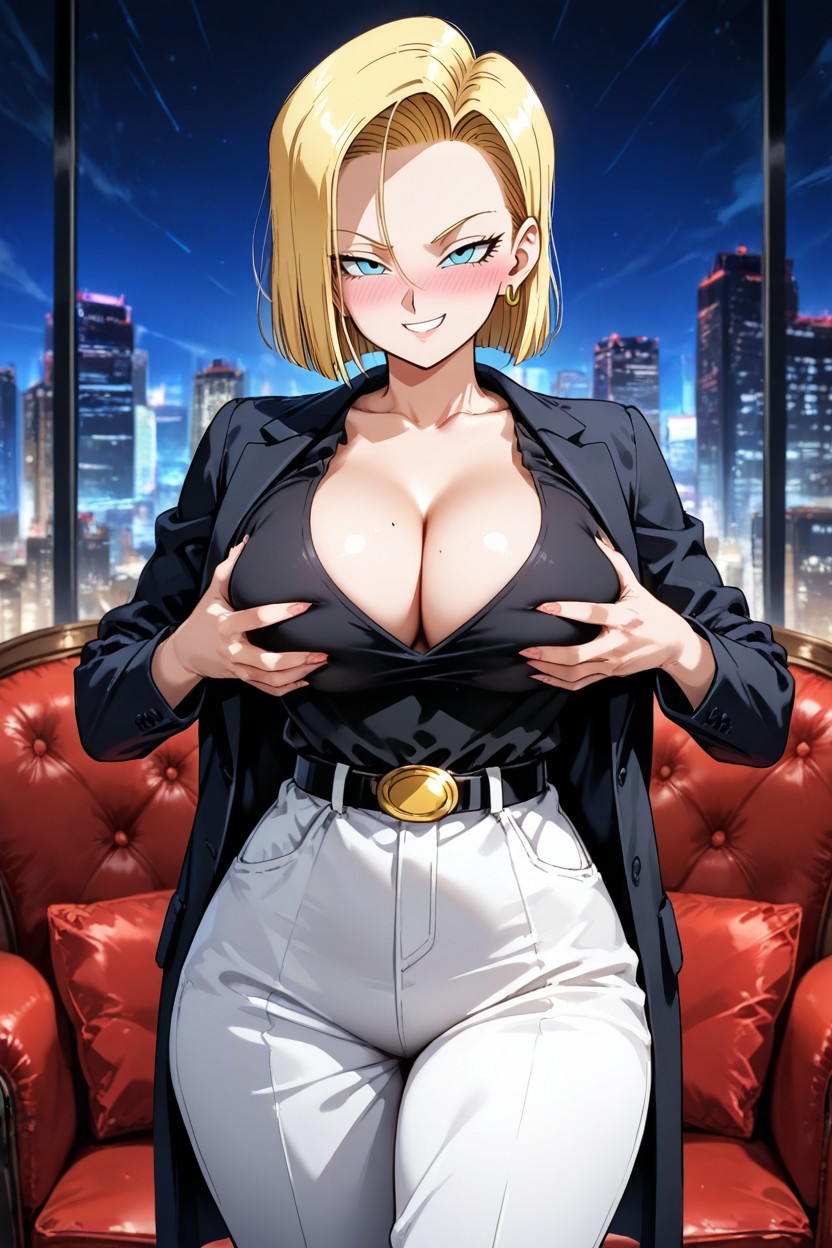 いたずら好き, Long Sleeves, Filled With Opulent Furniture; Focus On Android And Gohan ヘンタイAIポルノ