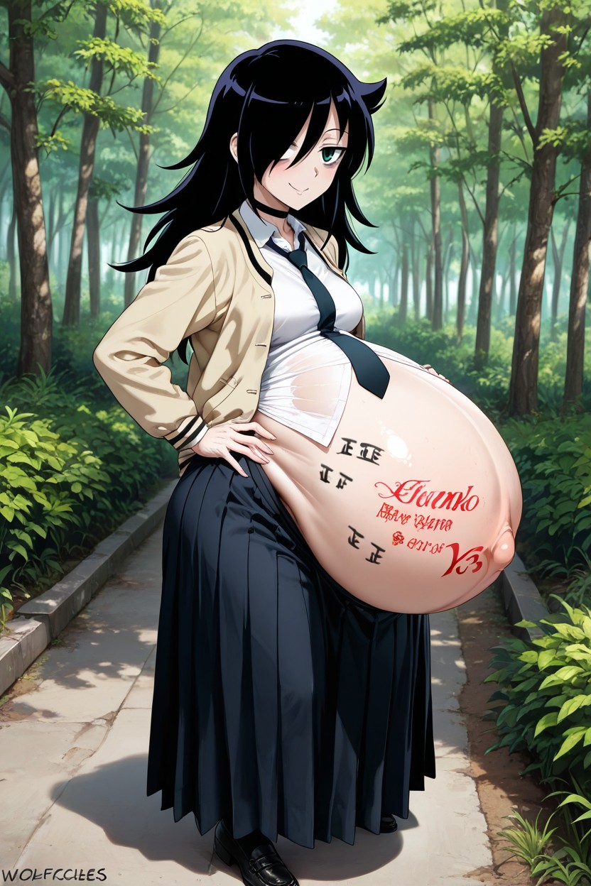Black Hair, Lesser Body, Full Body Image ヘンタイAIポルノ