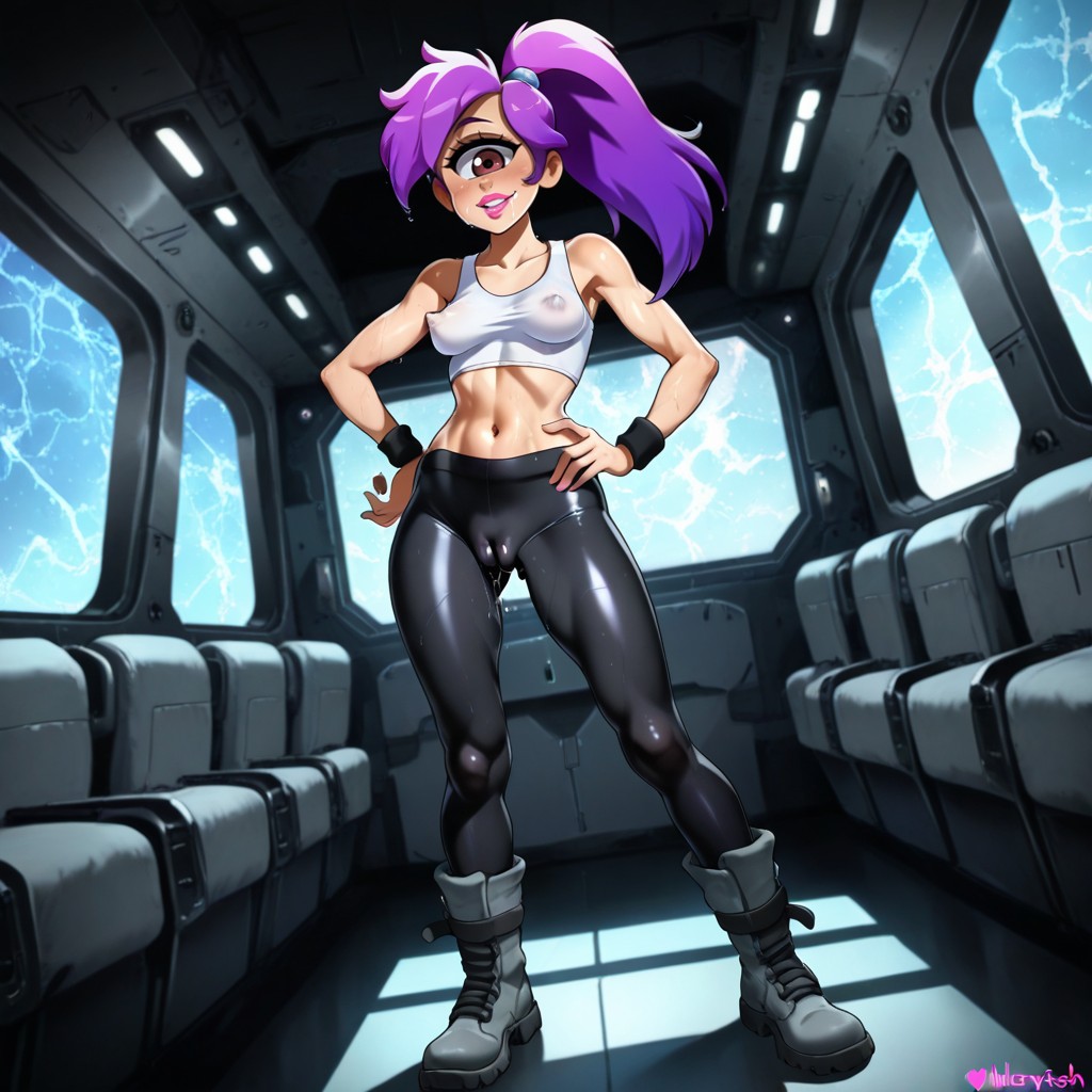 Spaceship, Poitrine Moyenne, Tight Leggings Porno IA Hentai