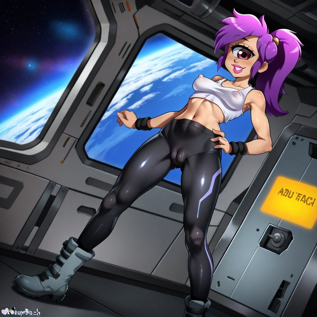 Erect Nipples Under Tank Top, Full Body Center Frame, Knee-high Boots Porno IA Hentai