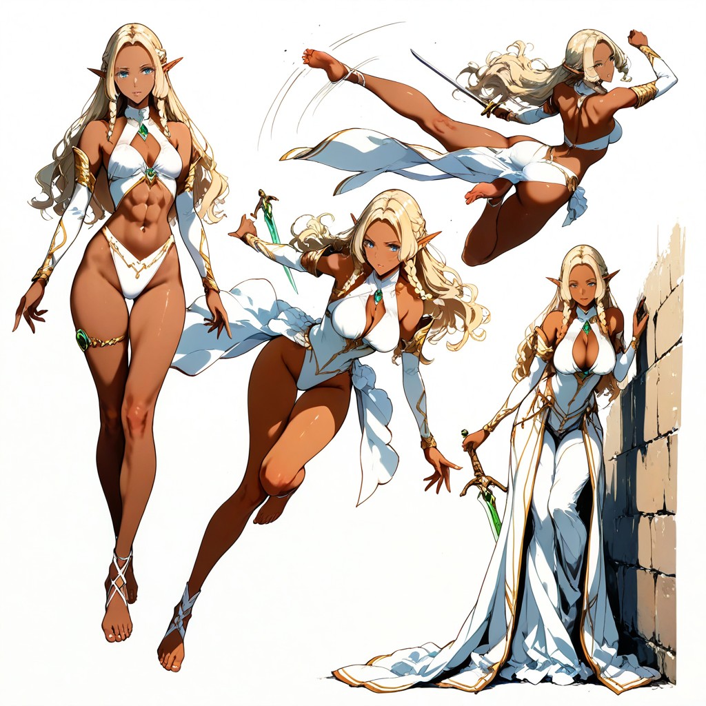 Dark Skin Elf, Вид Снизу, Realism Хентай AI порно