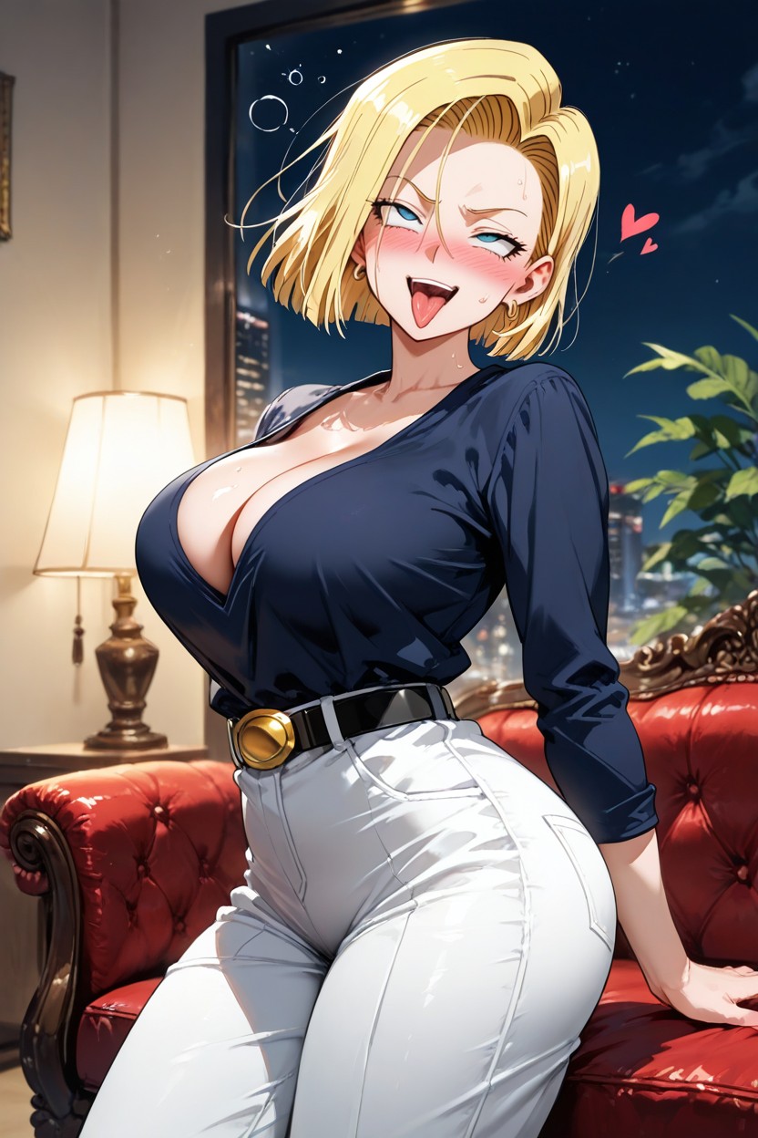 Excité, Poitrine Arrondie, Expression Suffisante Porno IA Hentai