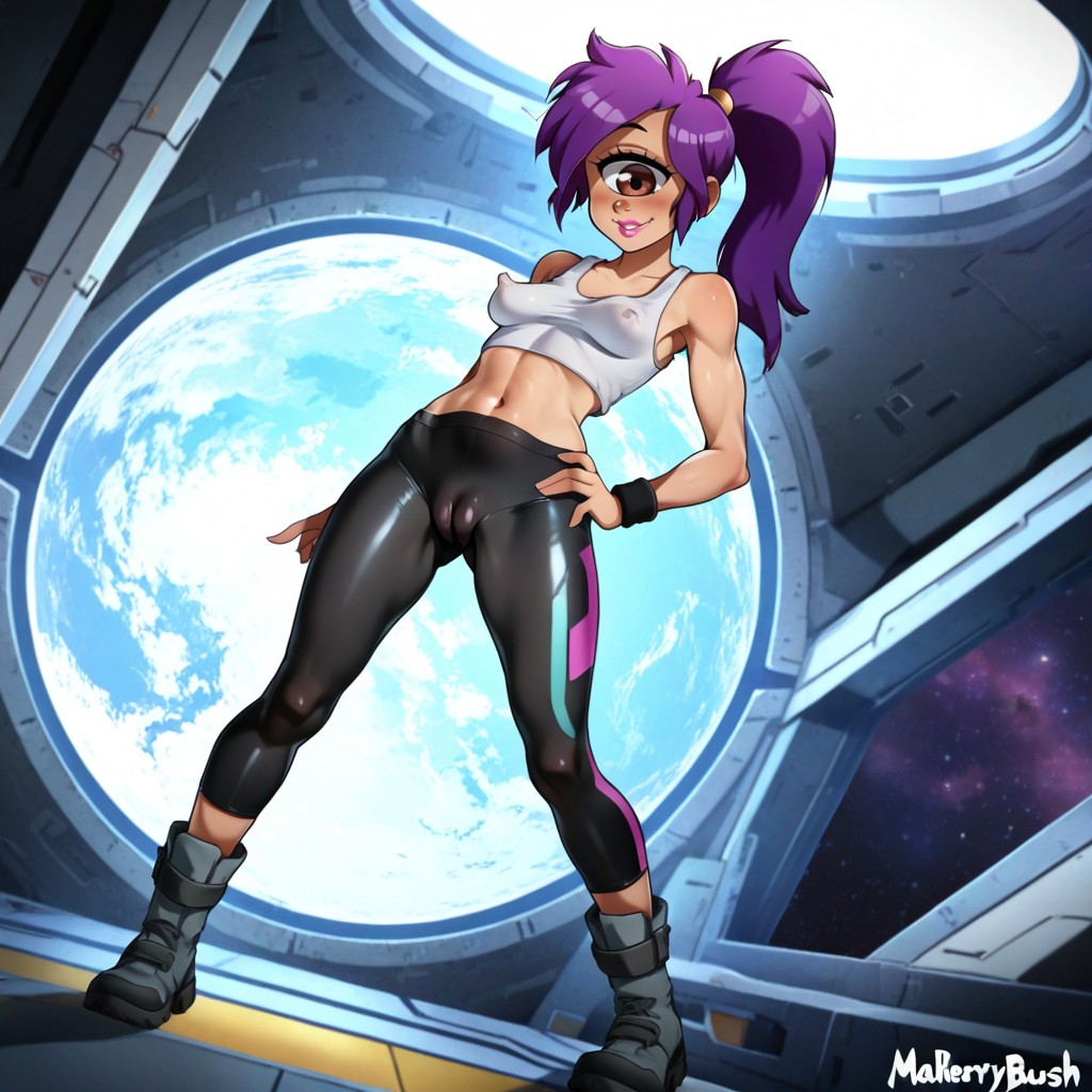 Deep Space Background, Boot Straps, Full Lips ヘンタイAIポルノ