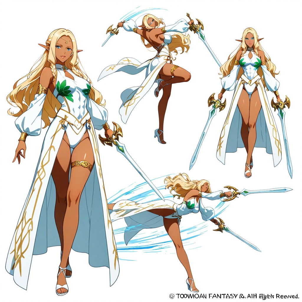 Dark Skin Elf, Thigh Gap, Head Follow Motion Хентай AI порно