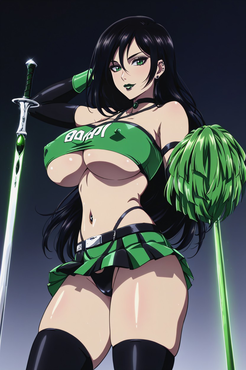 Hourglass Figure, Lip Gloss, Choker Hentai AI Porn