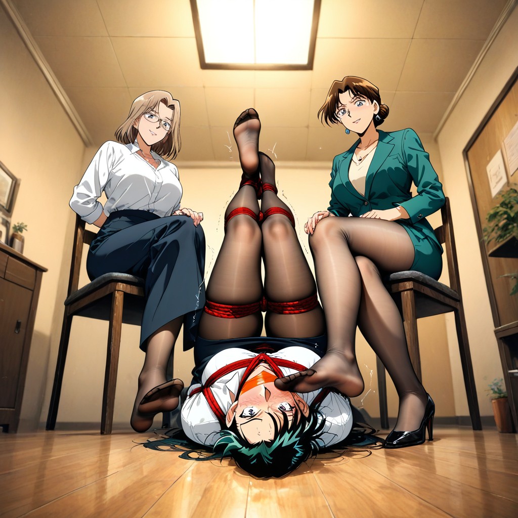 Bold Outlines, Milf Tied With Ropes, Shaking Pupils Porno IA Hentai