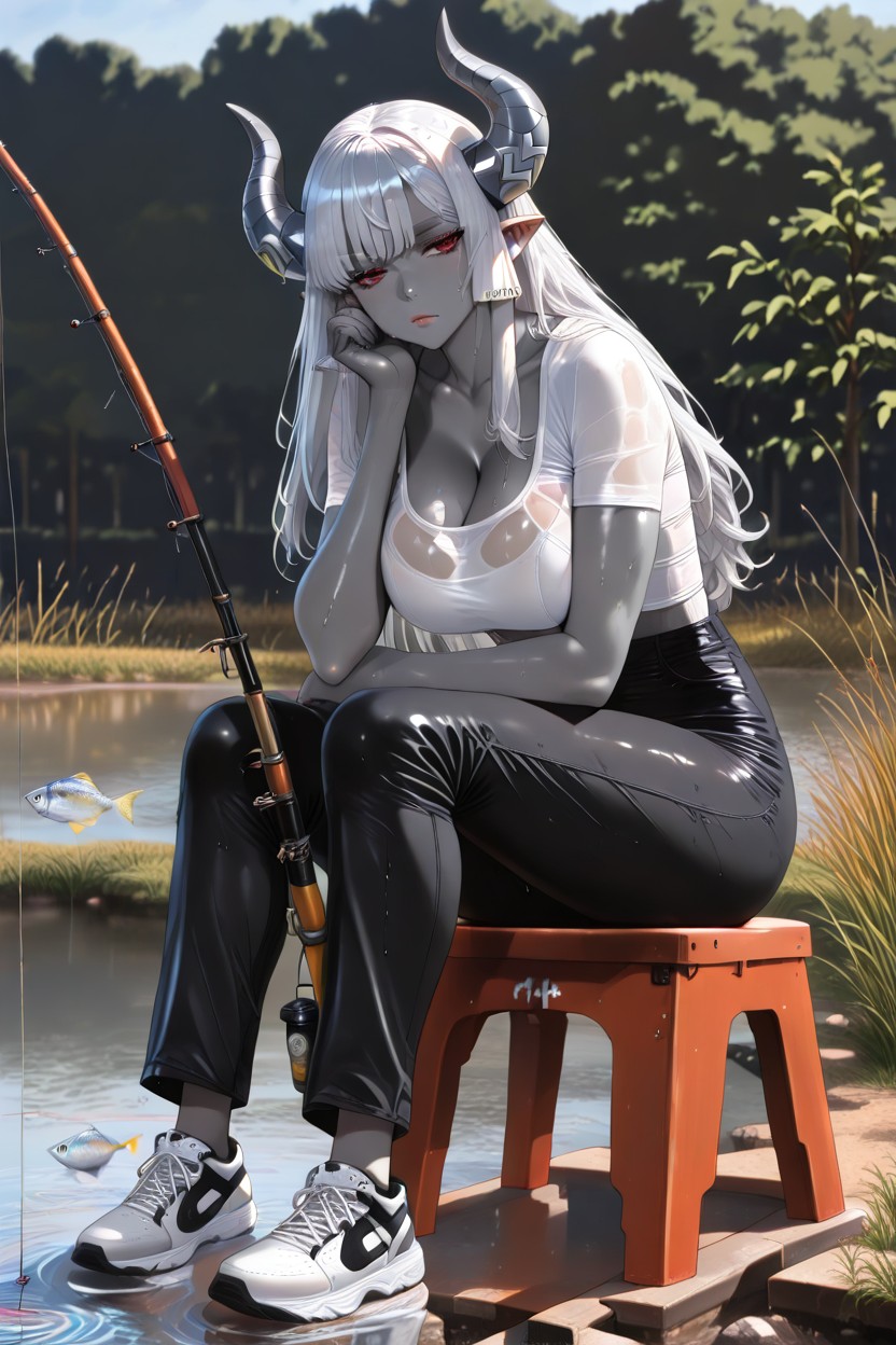 악마, 전신, Fishing Line In The Water 헨타이 AI 포르노