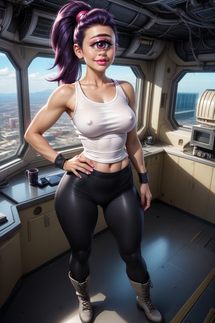 Standing, Side View, Sourire Bouche Ouverte Porno IA Hentai