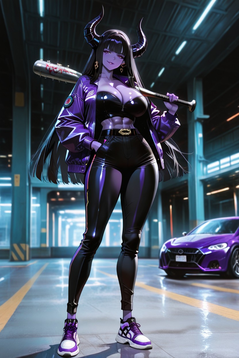 Long Black Hair, Beautiful Woman, Inside Empty Multi‑level Parking Garage Porno IA Hentai
