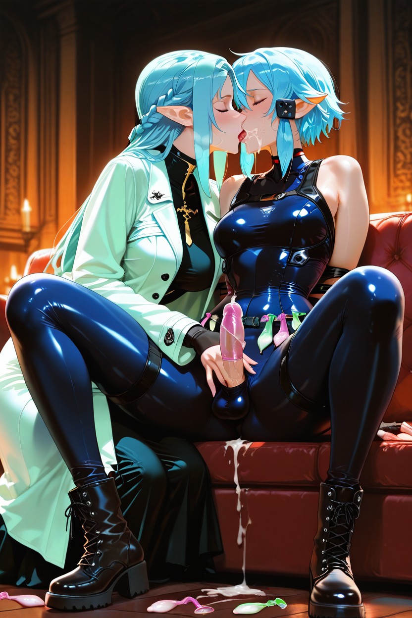 Fingerless Black Gloves, Cum In Face, Catlike Pointed Ears Hentai IA