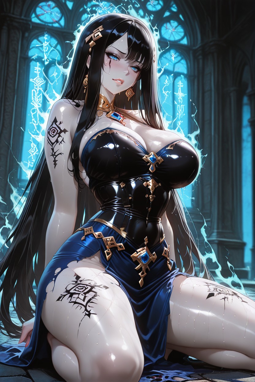 Torn Tight Bodice, Sensual, Corrupted Magic Aura Hentai IA